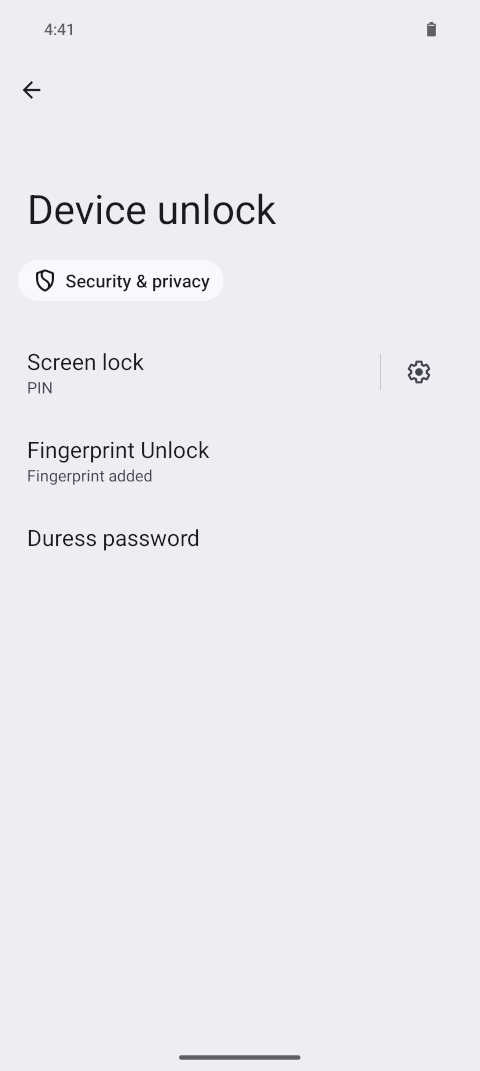 Device unlock settings