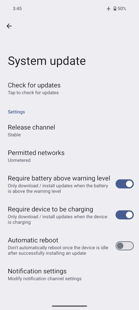 Device unlock settings