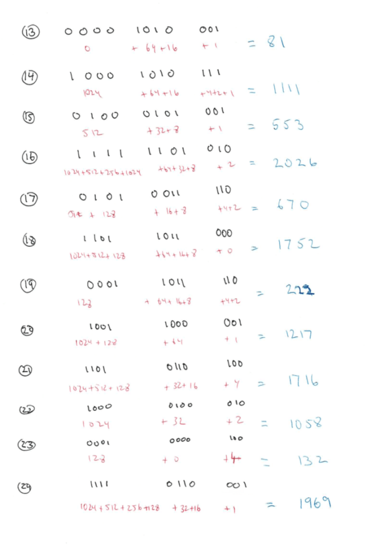 Esempio conversione riga binaria 2